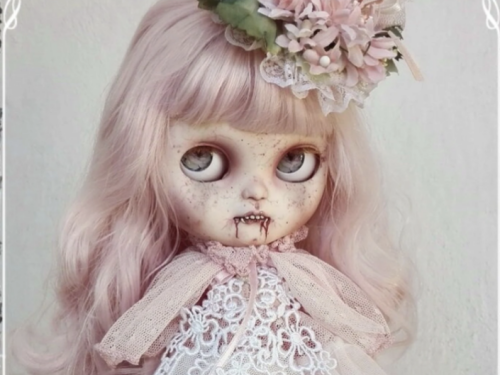 INNOCENCE Pale Vampire girl Icy Doll Blythe custom doll ooak by Antique Shop Dolls